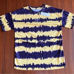Tie-Dye Short Sleeve Tee in Yellow and Purple - Casual Men's Shirt